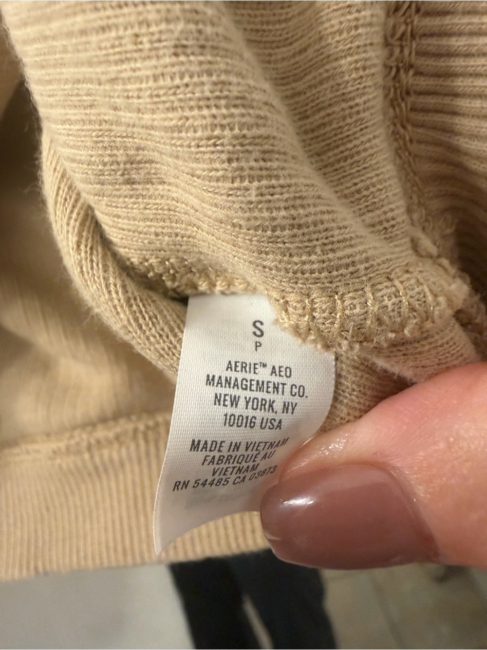 aerie Corduroy Hoodie in Light Tan - Picture 3 of 4